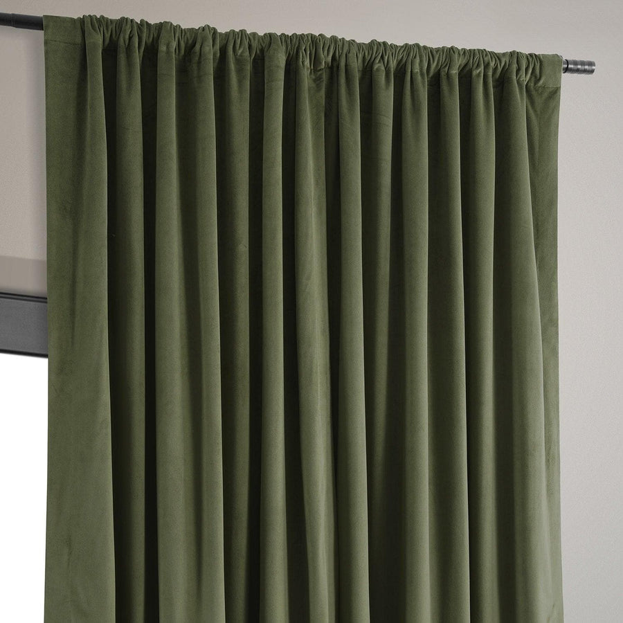 Hunter Green Signature Extra Wide Velvet Blackout Curtain - HalfPriceDrapes.com