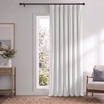 Primary White Signature Extra Wide Velvet Blackout Curtain