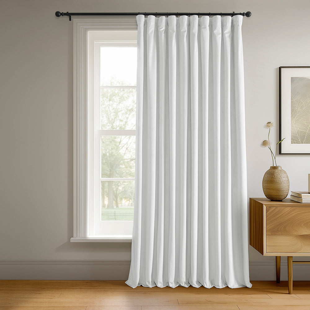 Primary White Signature Extra Wide Velvet Blackout Curtain