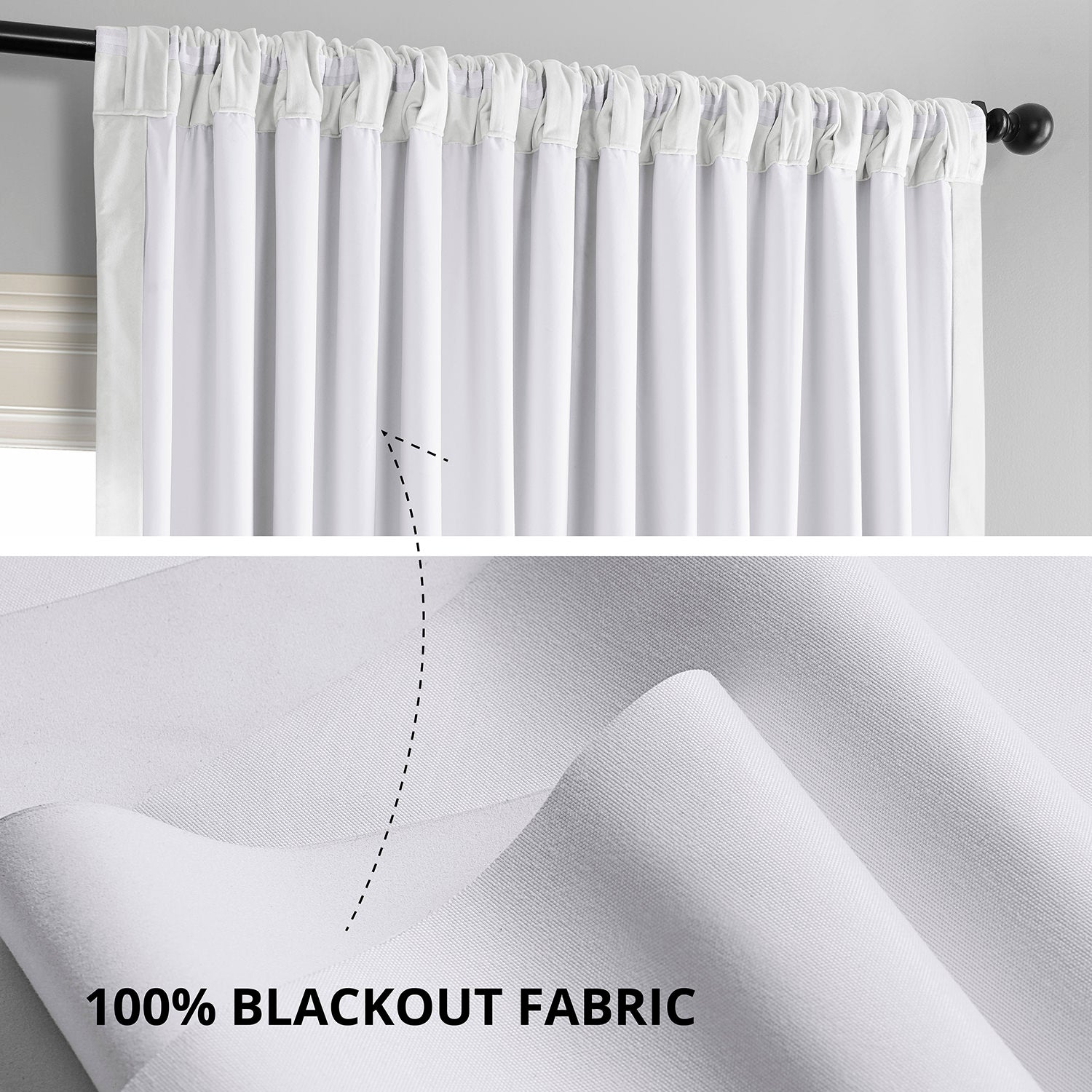 Primary White Signature Extra Wide Velvet Blackout Curtain
