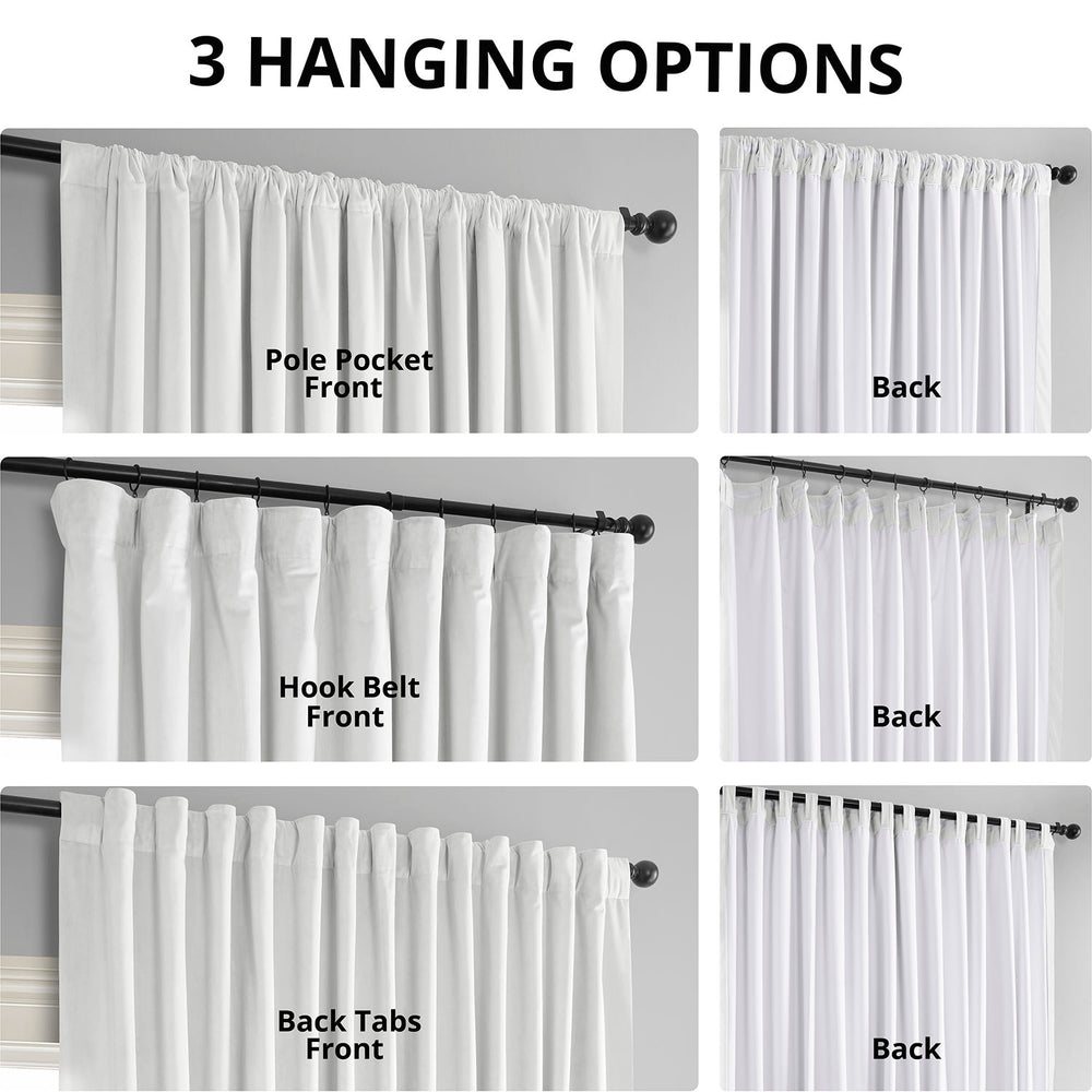Primary White Signature Extra Wide Velvet Blackout Curtain
