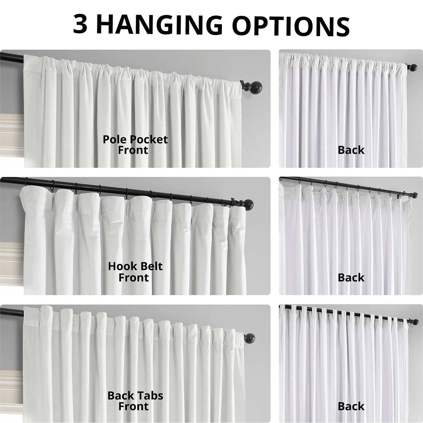 Primary White Signature Extra Wide Velvet Blackout Curtain