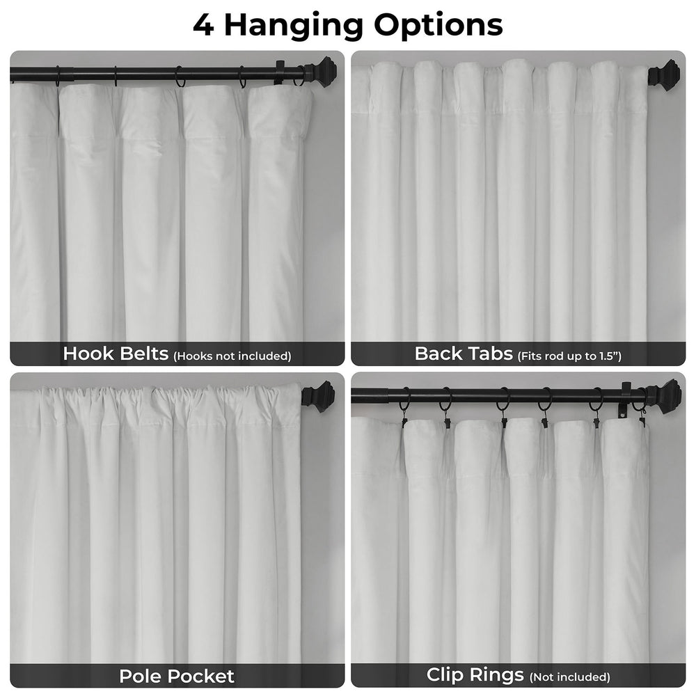 Primary White Signature Extra Wide Velvet Blackout Curtain
