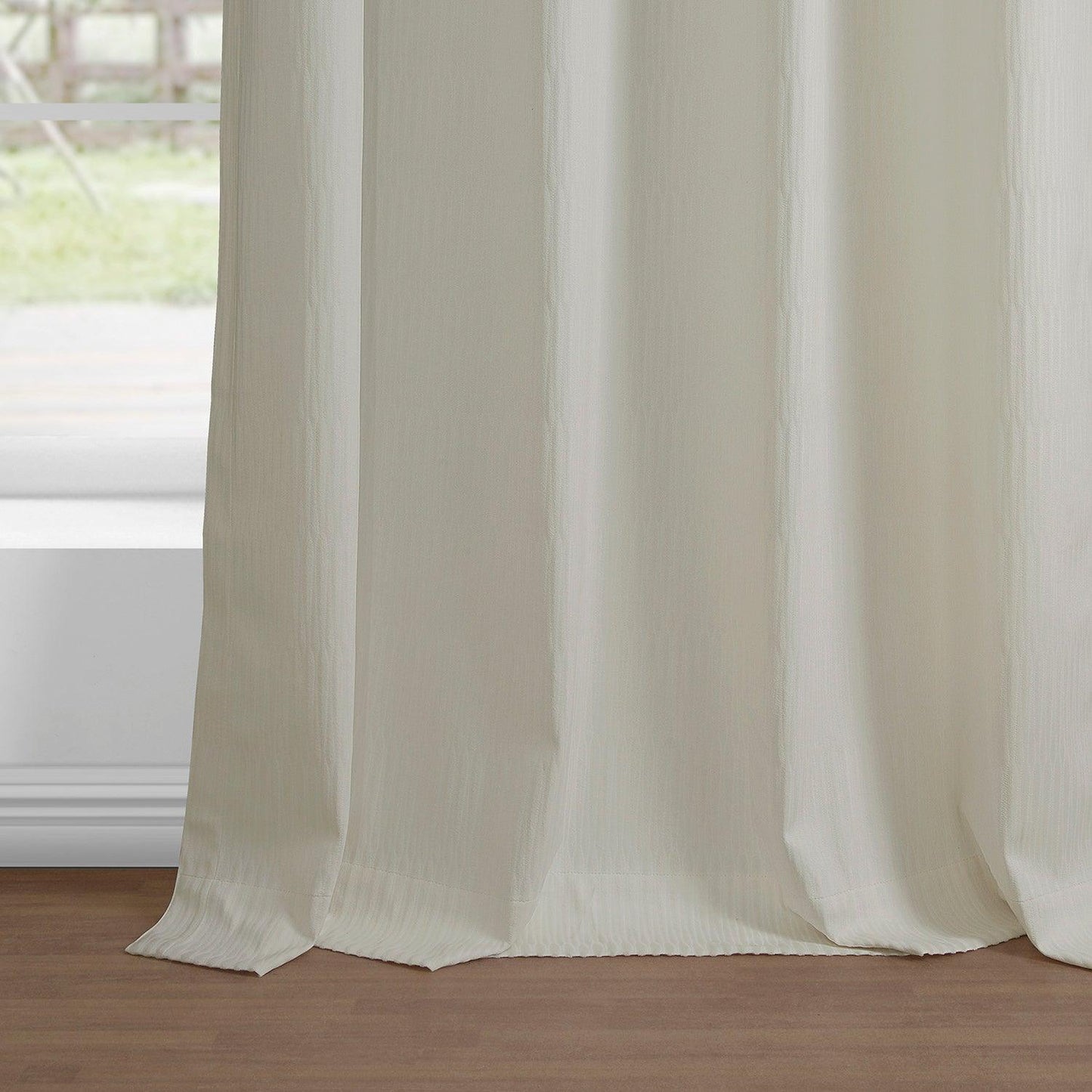 Ivory Grommet Lounge Embossed Velvet Curtain - HalfPriceDrapes.com