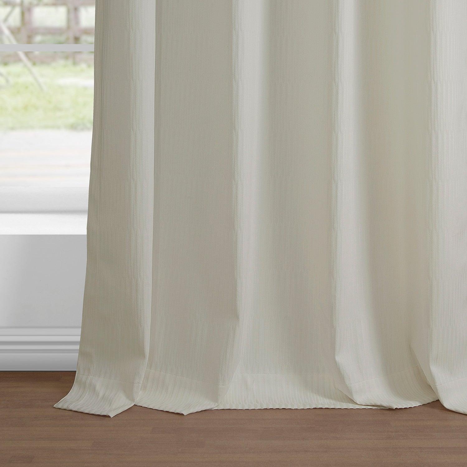Ivory Grommet Lounge Embossed Velvet Curtain - HalfPriceDrapes.com