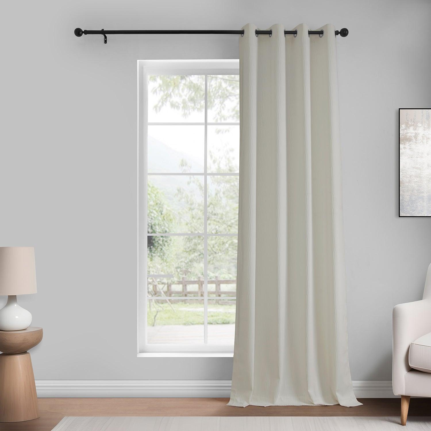 Ivory Grommet Lounge Embossed Velvet Curtain - HalfPriceDrapes.com