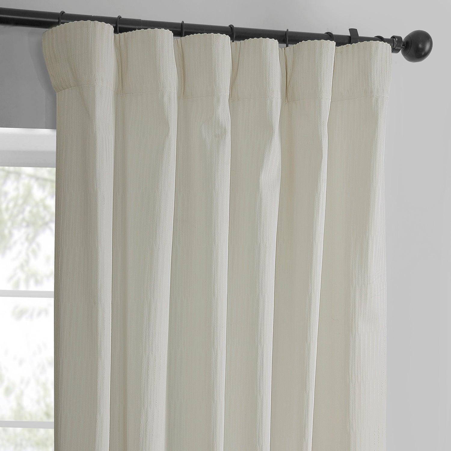 Ivory Lounge Embossed Velvet Curtain - HalfPriceDrapes.com