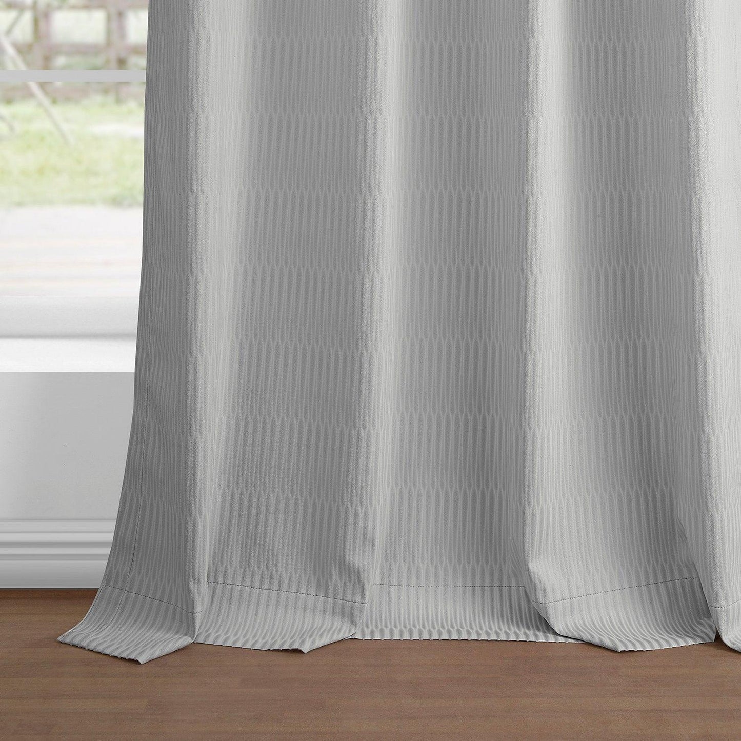 Silver Lounge Embossed Velvet Curtain - HalfPriceDrapes.com