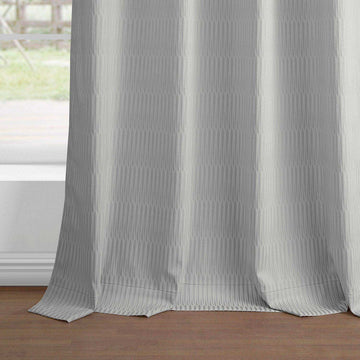 Silver Grommet Lounge Embossed Velvet Curtain - HalfPriceDrapes.com