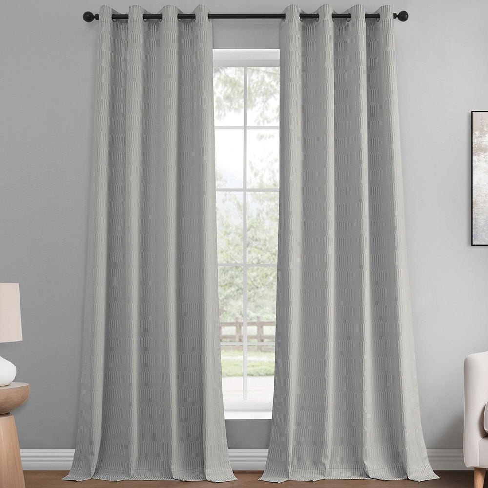 Silver Grommet Lounge Embossed Velvet Curtain - HalfPriceDrapes.com