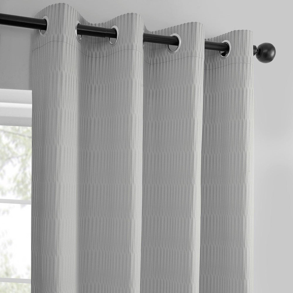 Silver Grommet Lounge Embossed Velvet Curtain - HalfPriceDrapes.com