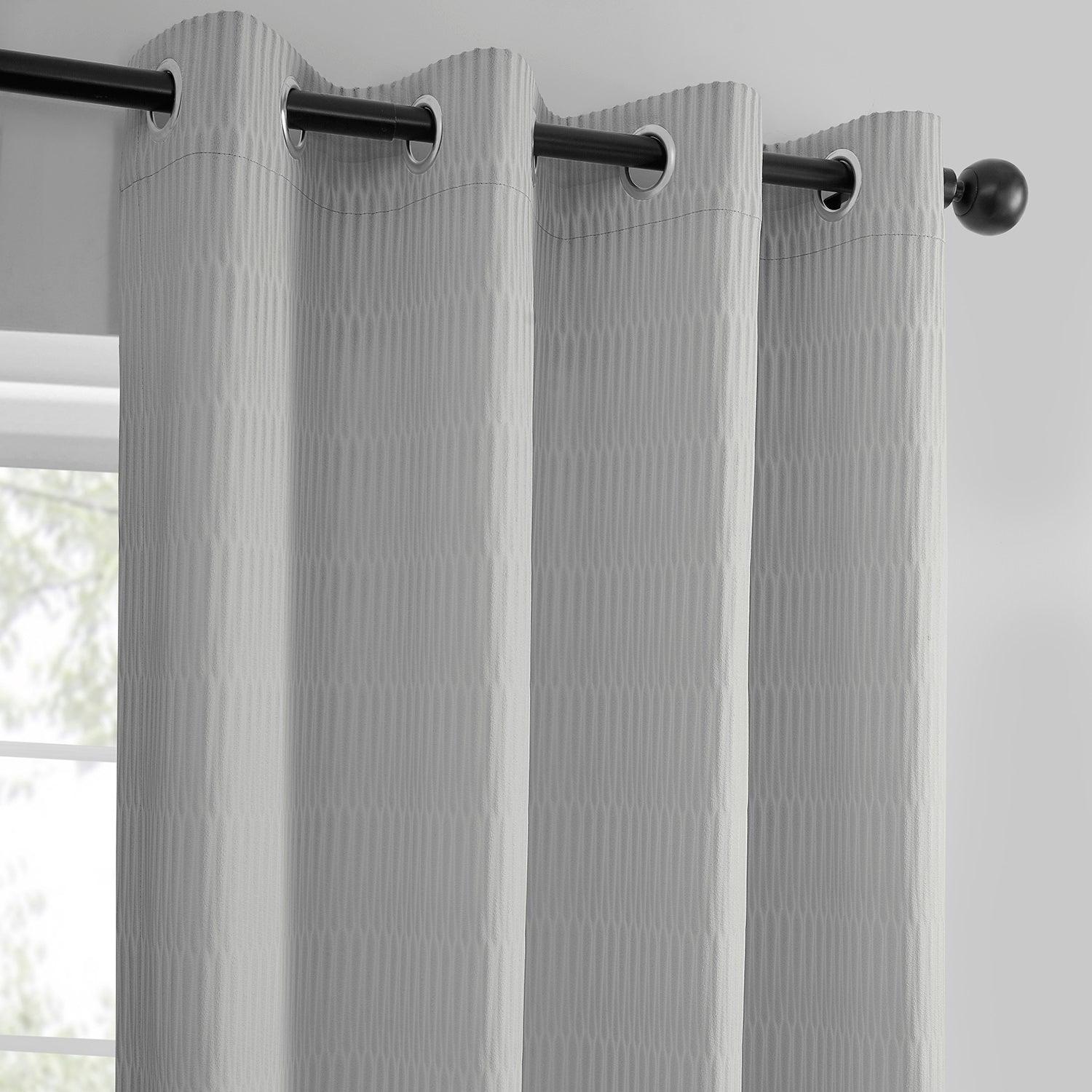 Silver Grommet Lounge Embossed Velvet Curtain - HalfPriceDrapes.com