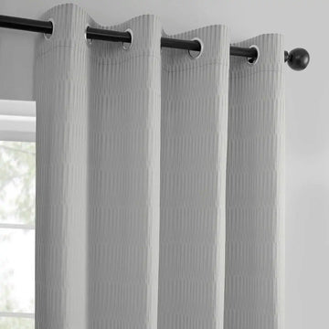 Silver Grommet Lounge Embossed Velvet Curtain - HalfPriceDrapes.com