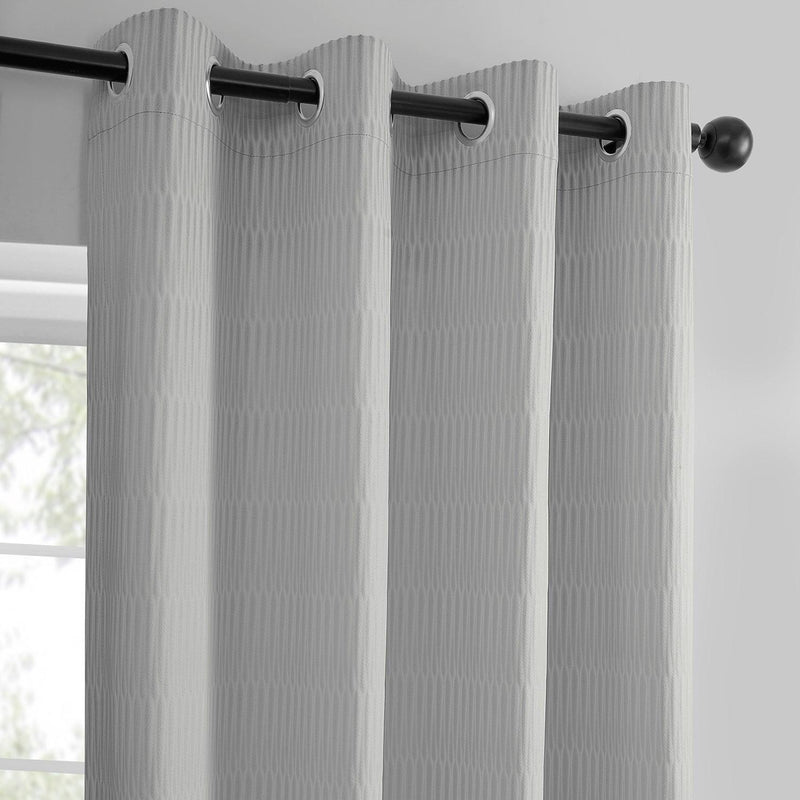 Silver Grommet Lounge Embossed Velvet Curtain - HalfPriceDrapes.com