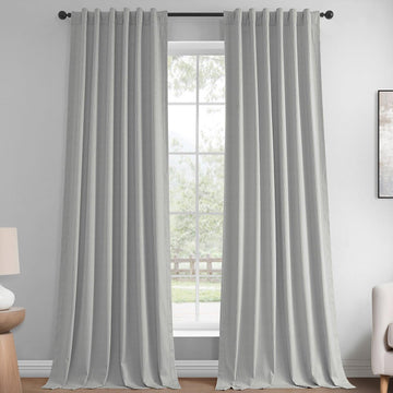 Silver Abstract Lounge Embossed Velvet Room Darkening Curtain