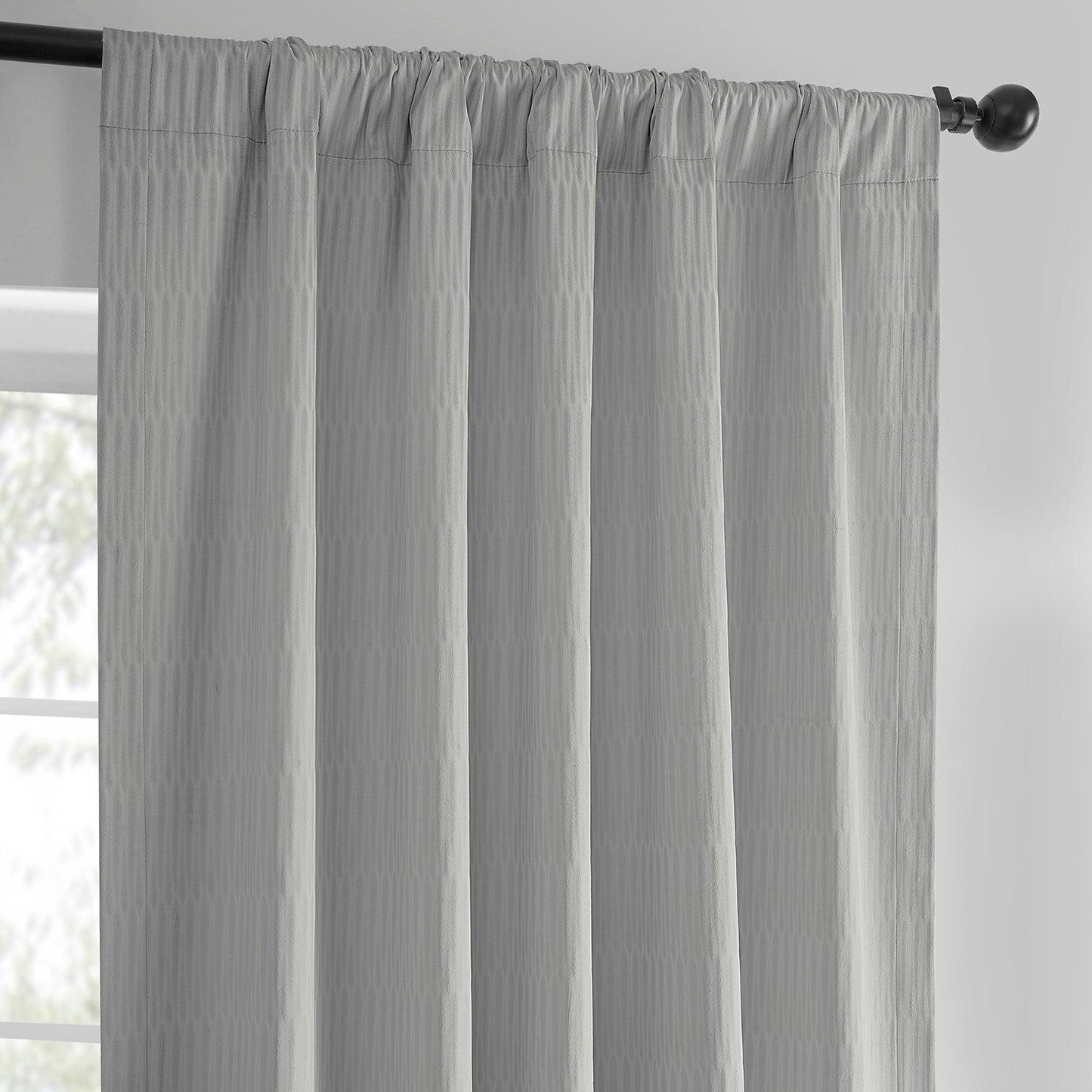 Silver Lounge Embossed Velvet Curtain - HalfPriceDrapes.com