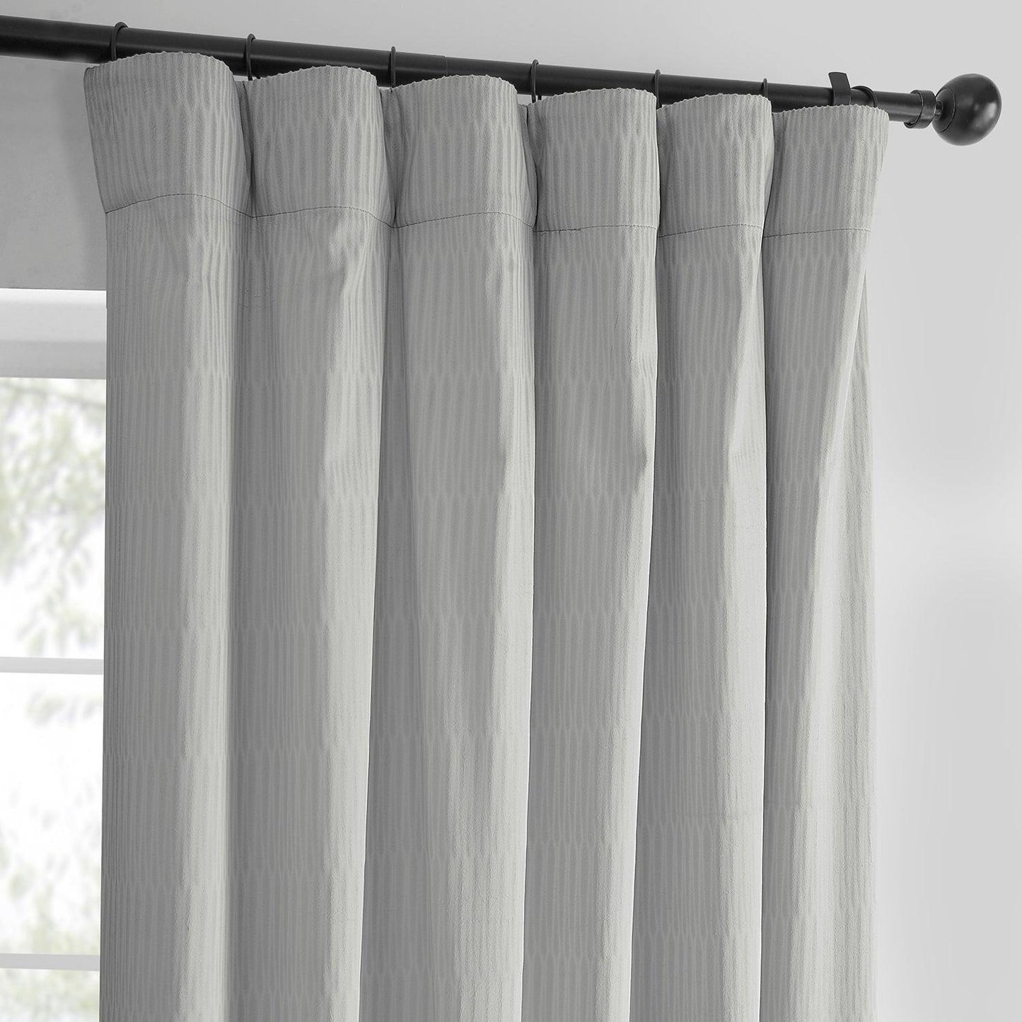 Silver Lounge Embossed Velvet Curtain - HalfPriceDrapes.com