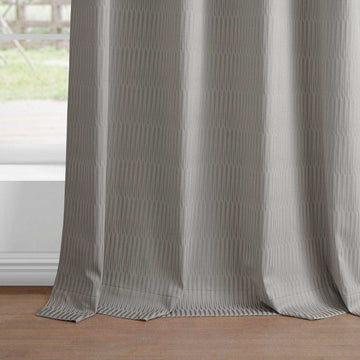 Pewter Grommet Lounge Embossed Velvet Curtain - HalfPriceDrapes.com