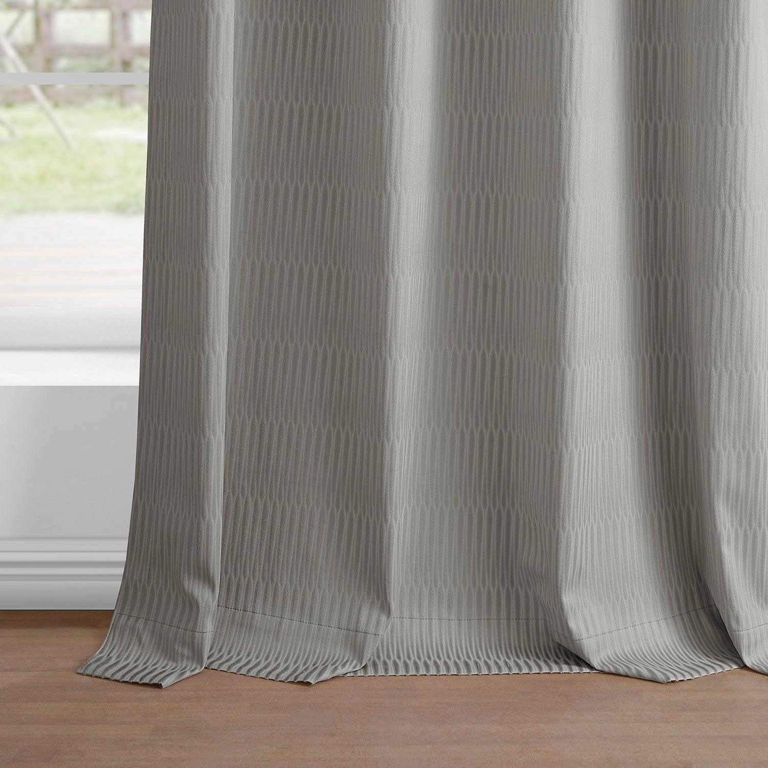 Pewter Lounge Embossed Velvet Curtain - HalfPriceDrapes.com