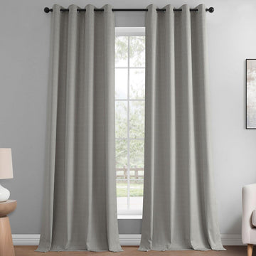 Pewter Abstract Grommet Lounge Embossed Velvet Room Darkening Curtain