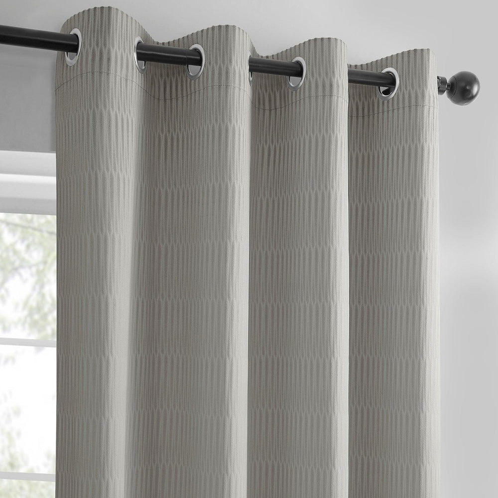 Pewter Grommet Lounge Embossed Velvet Curtain - HalfPriceDrapes.com