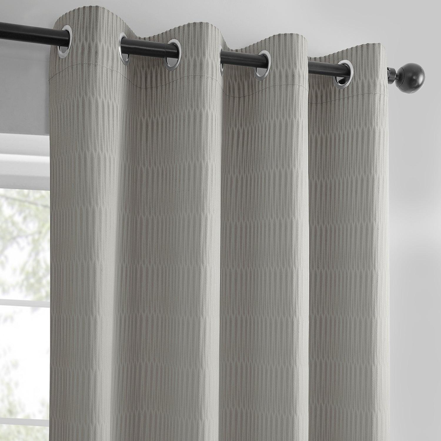 Pewter Grommet Lounge Embossed Velvet Curtain - HalfPriceDrapes.com