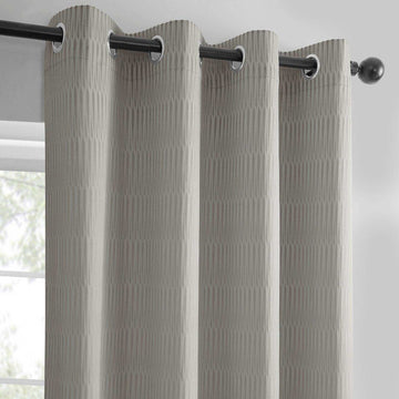 Pewter Grommet Lounge Embossed Velvet Curtain - HalfPriceDrapes.com