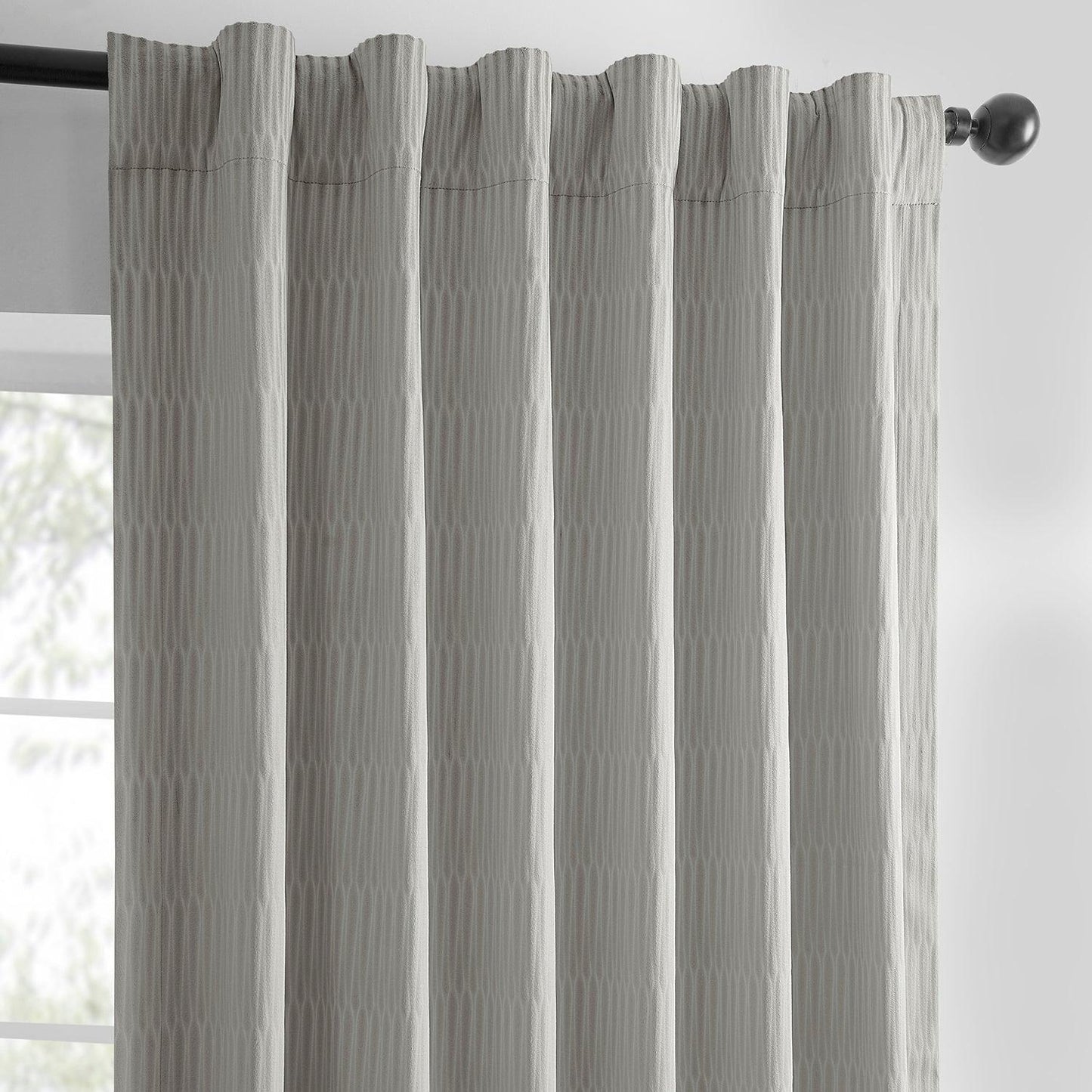 Pewter Lounge Embossed Velvet Curtain - HalfPriceDrapes.com