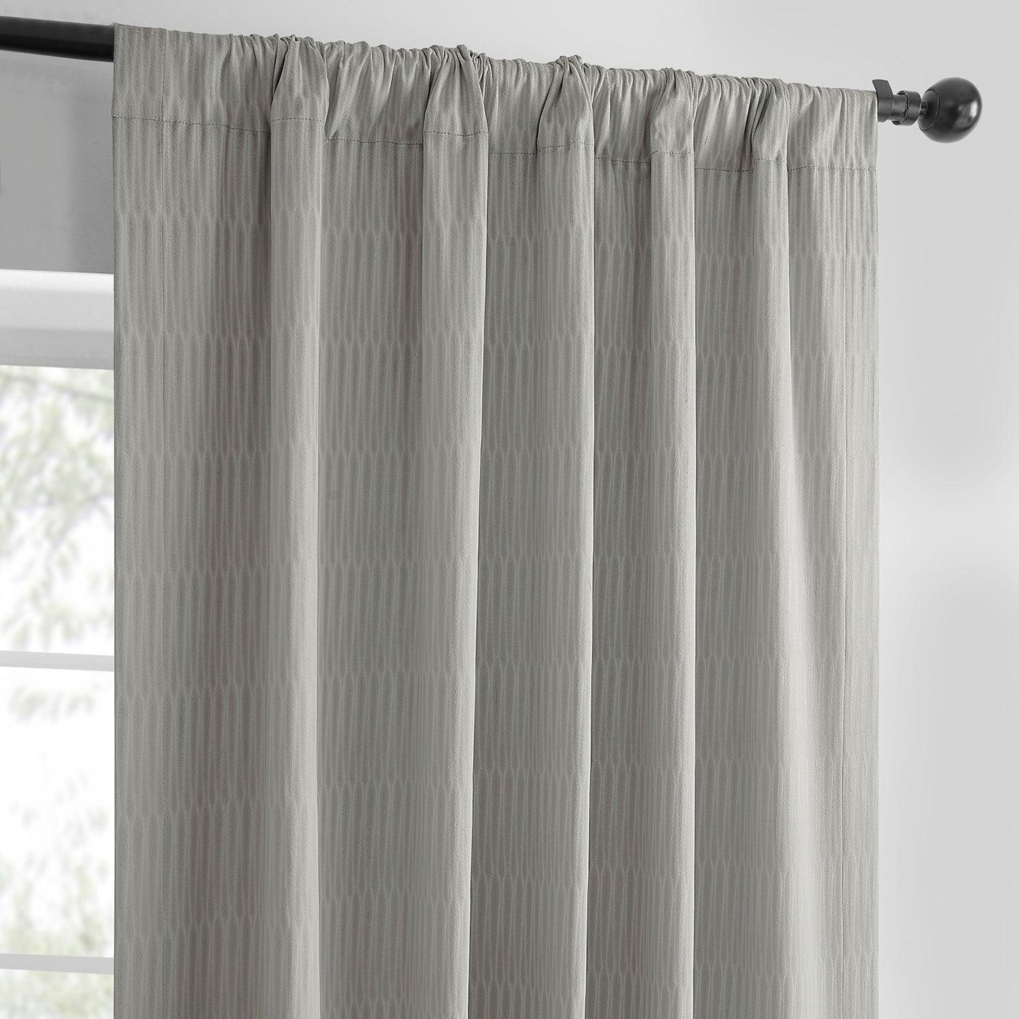 Pewter Lounge Embossed Velvet Curtain - HalfPriceDrapes.com