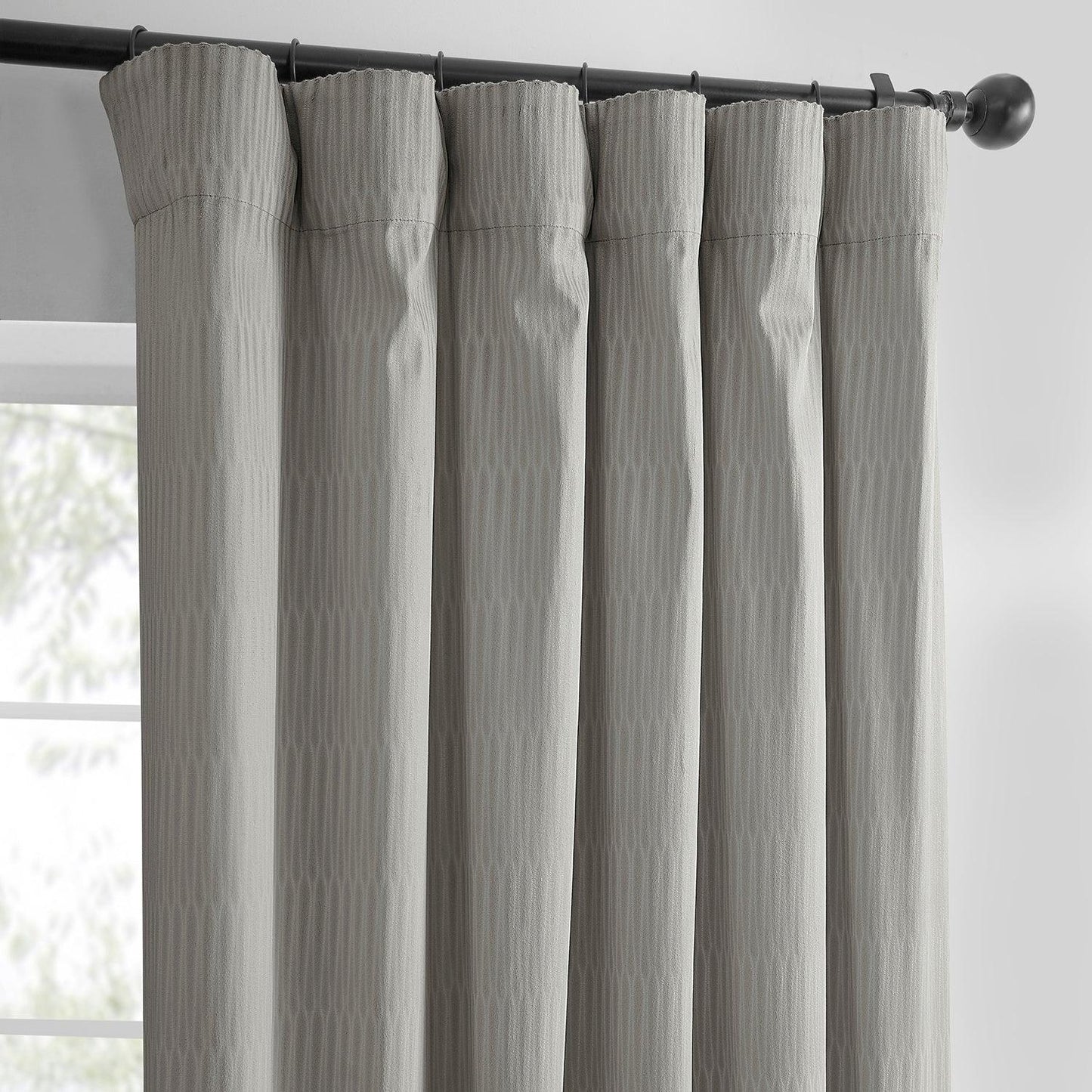 Pewter Lounge Embossed Velvet Curtain - HalfPriceDrapes.com