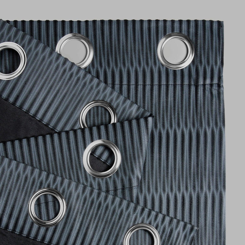 Deep Blue Grommet Lounge Embossed Velvet Curtain - HalfPriceDrapes.com