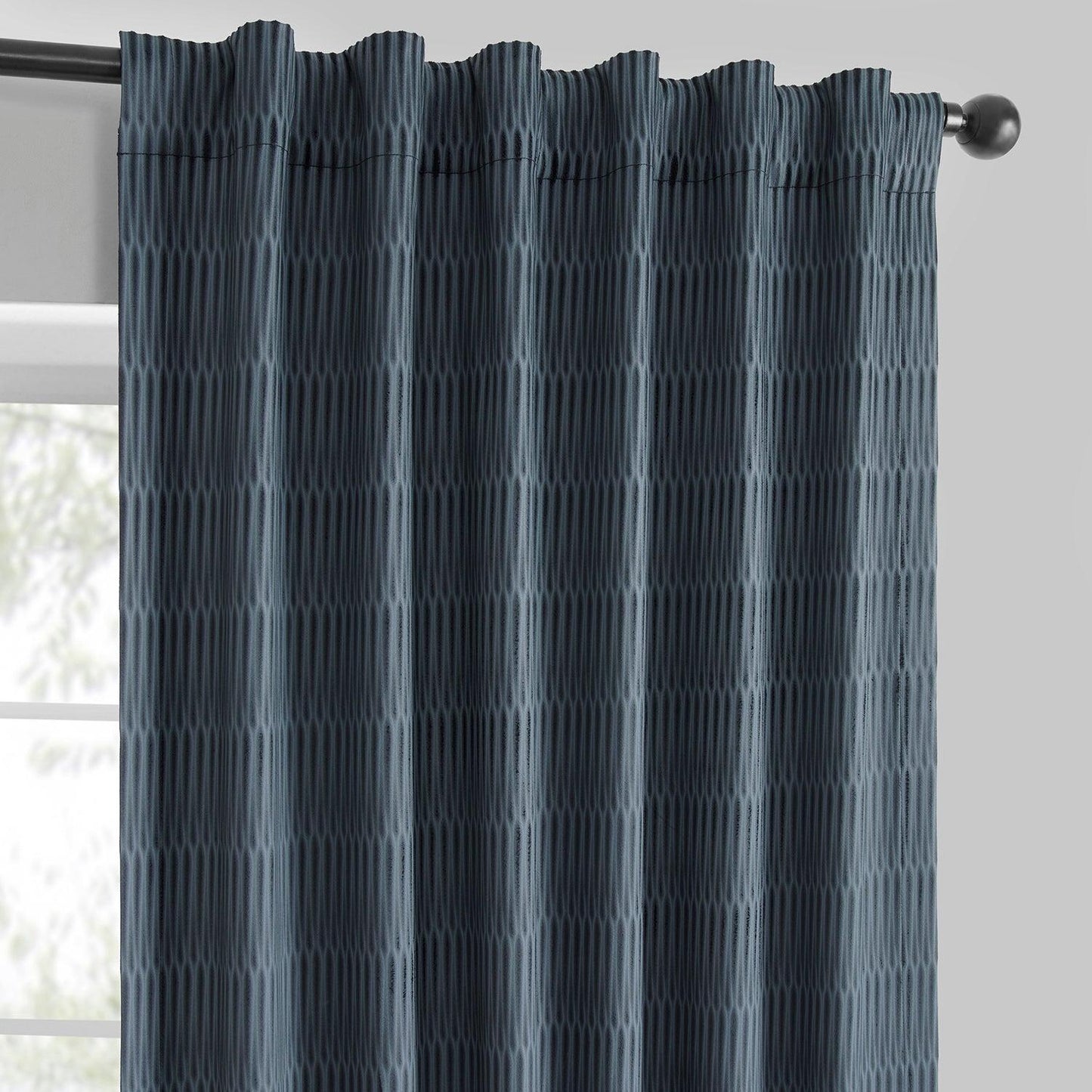 Deep Blue Lounge Embossed Velvet Curtain - HalfPriceDrapes.com