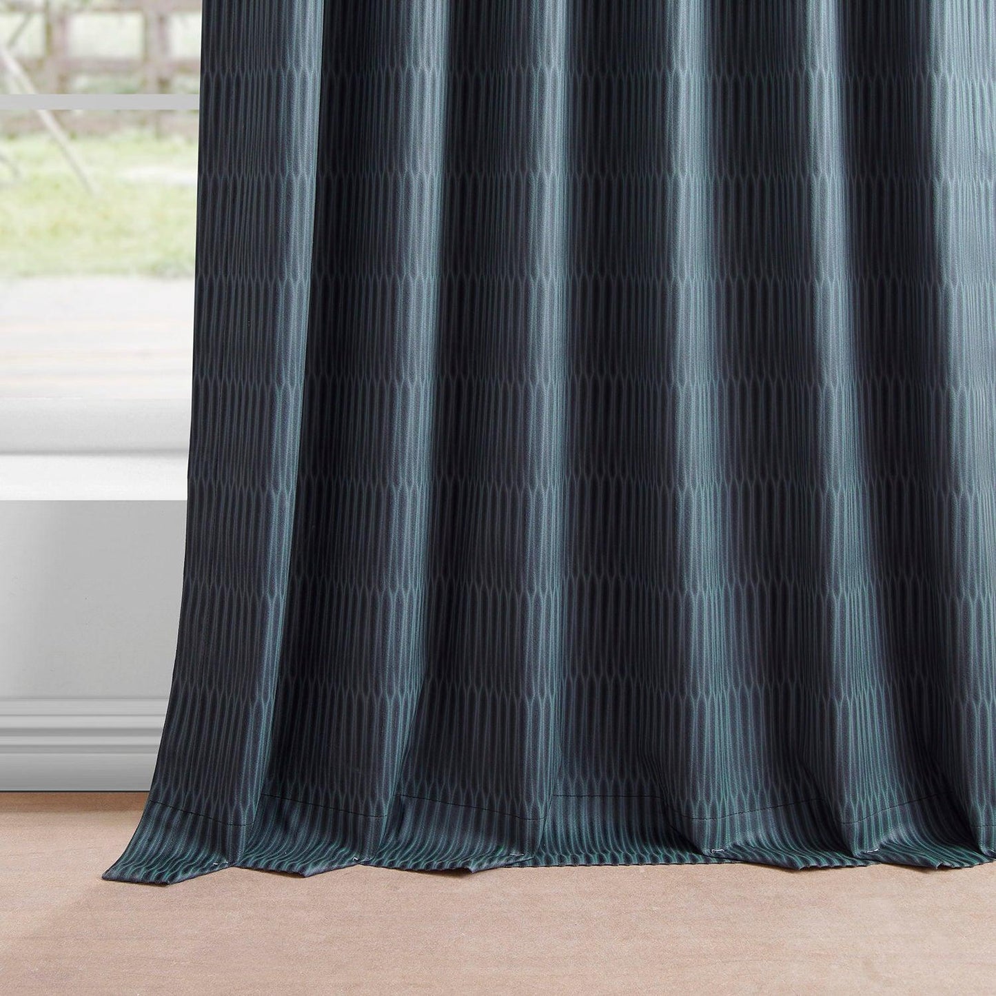 Deep Blue Lounge Embossed Velvet Curtain - HalfPriceDrapes.com