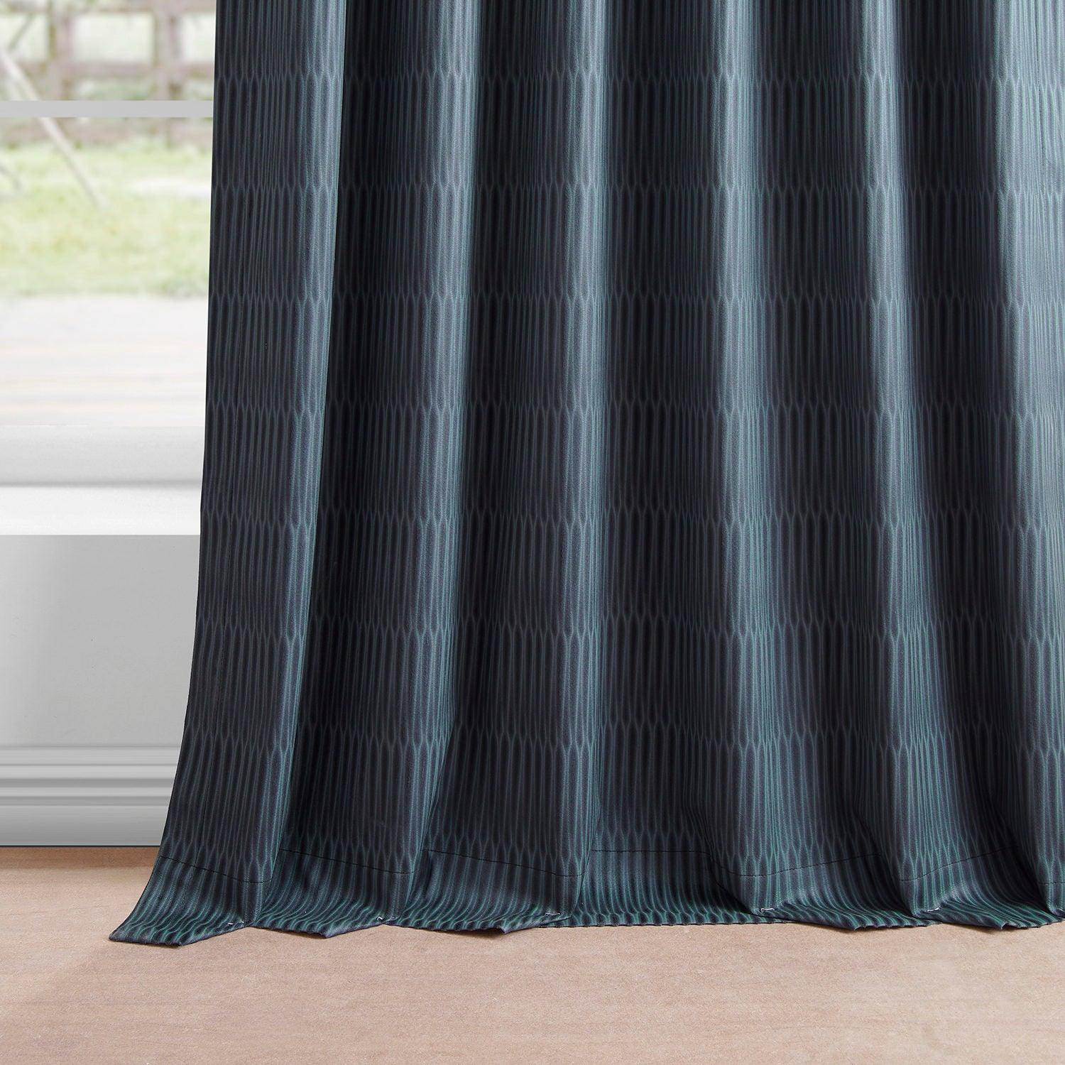 Deep Blue Lounge Embossed Velvet Curtain - HalfPriceDrapes.com