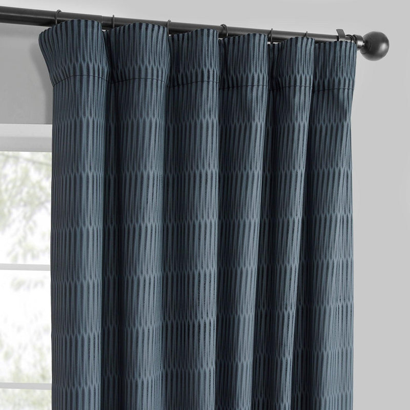 Deep Blue Lounge Embossed Velvet Curtain - HalfPriceDrapes.com