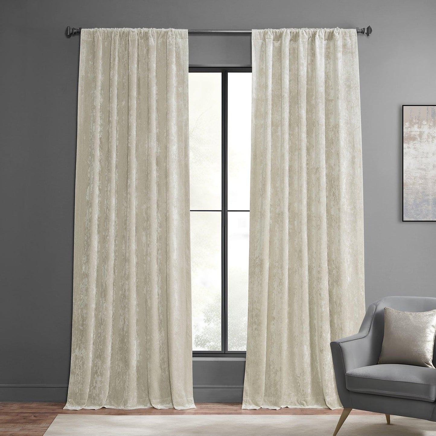 Champagne Lush Crush Velvet Curtain - HalfPriceDrapes.com
