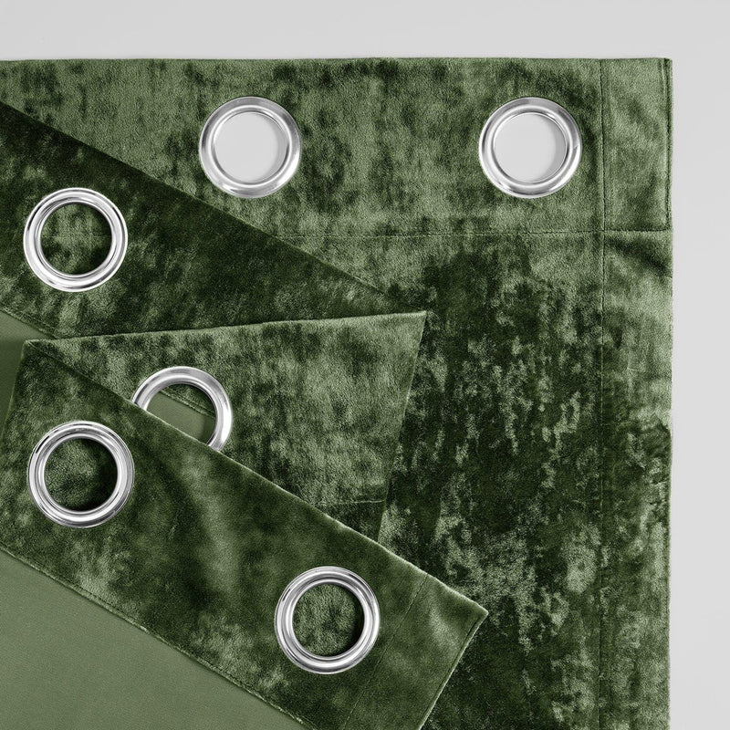 Emerald Green Grommet Lush Crush Velvet Curtain - HalfPriceDrapes.com