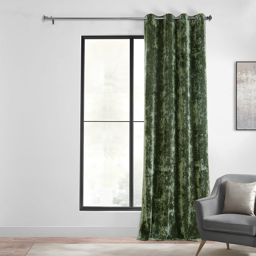Emerald Green Grommet Lush Crush Velvet Curtain - HalfPriceDrapes.com