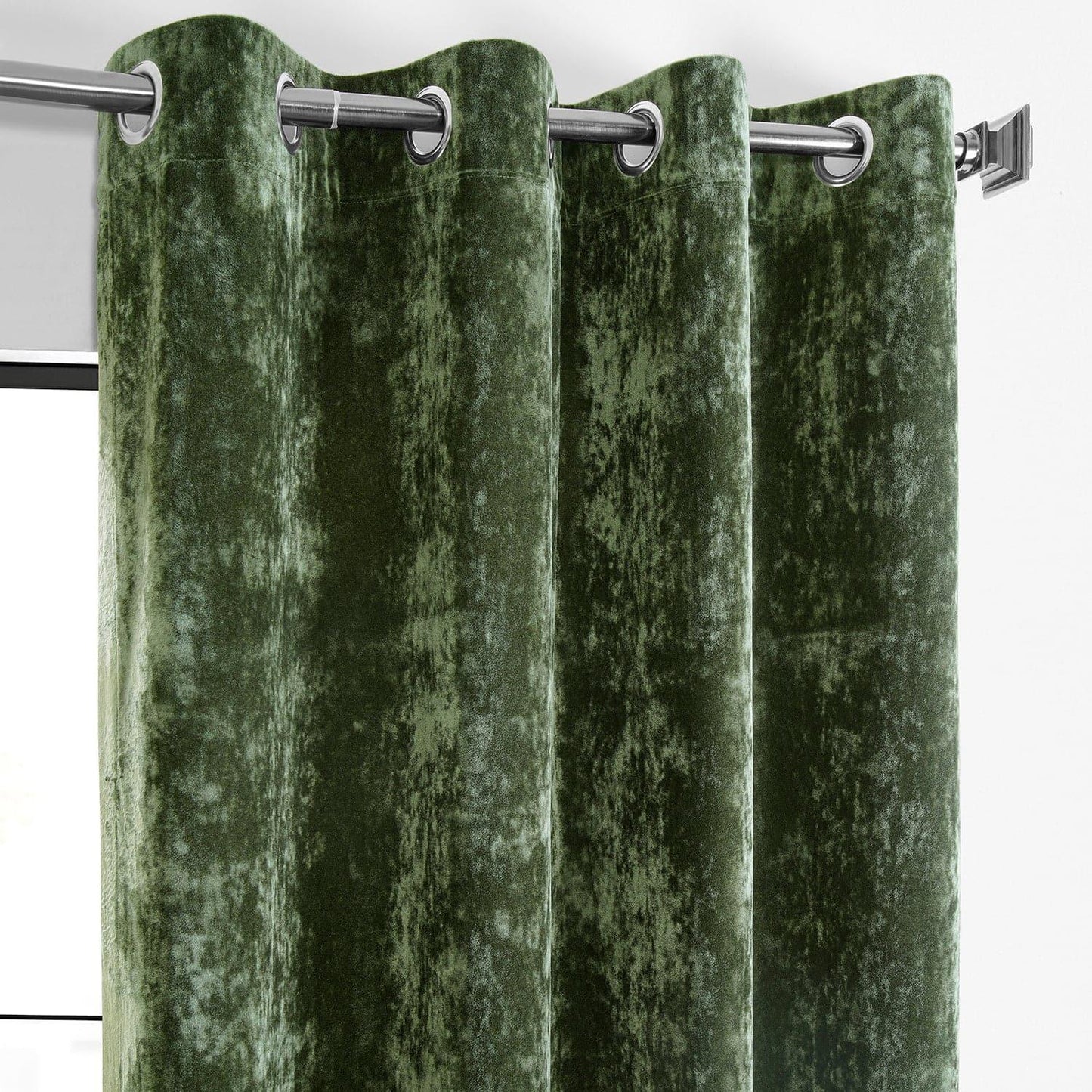 Emerald Green Grommet Lush Crush Velvet Curtain - HalfPriceDrapes.com