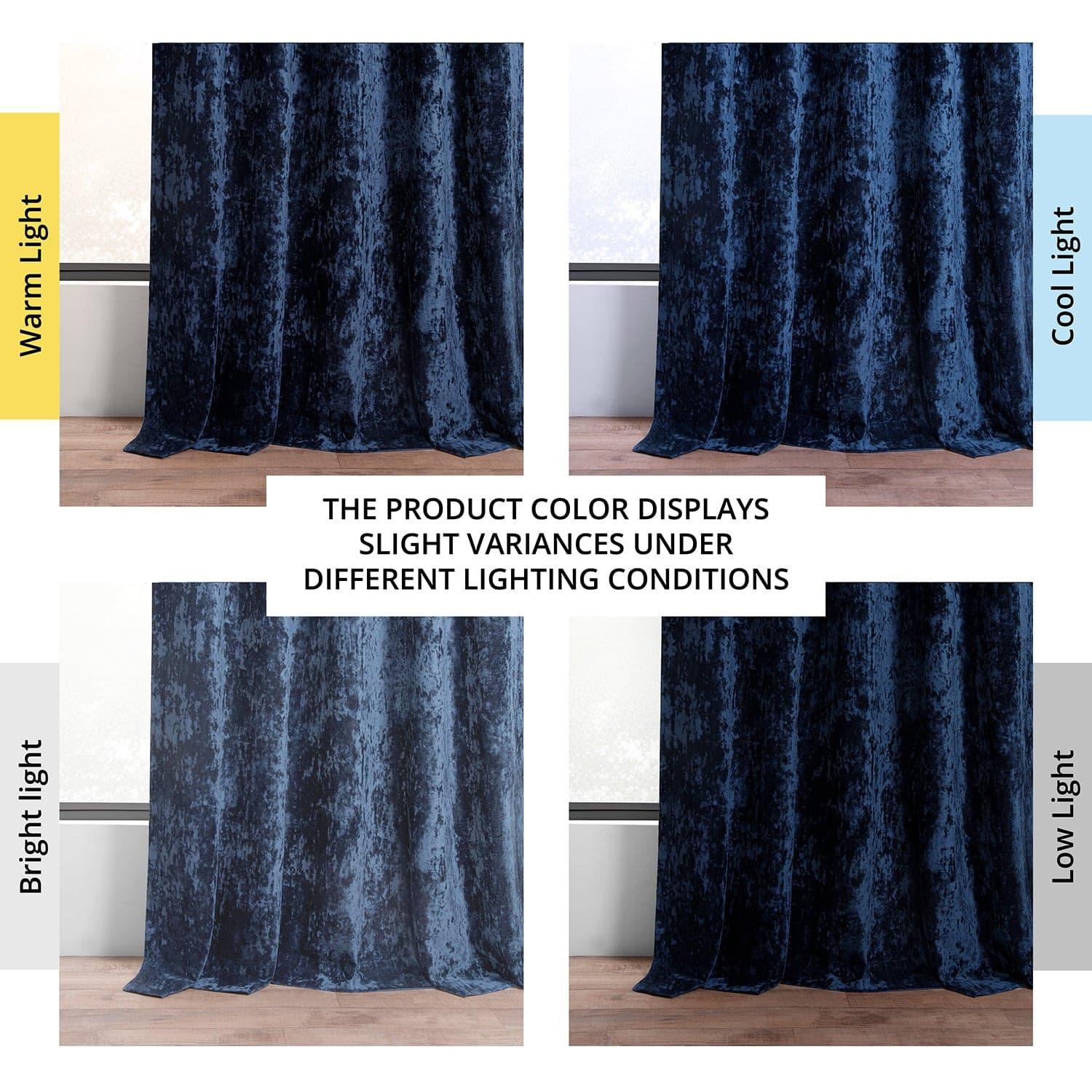 Sapphire Blue Lush Crush Velvet Curtain - HalfPriceDrapes.com