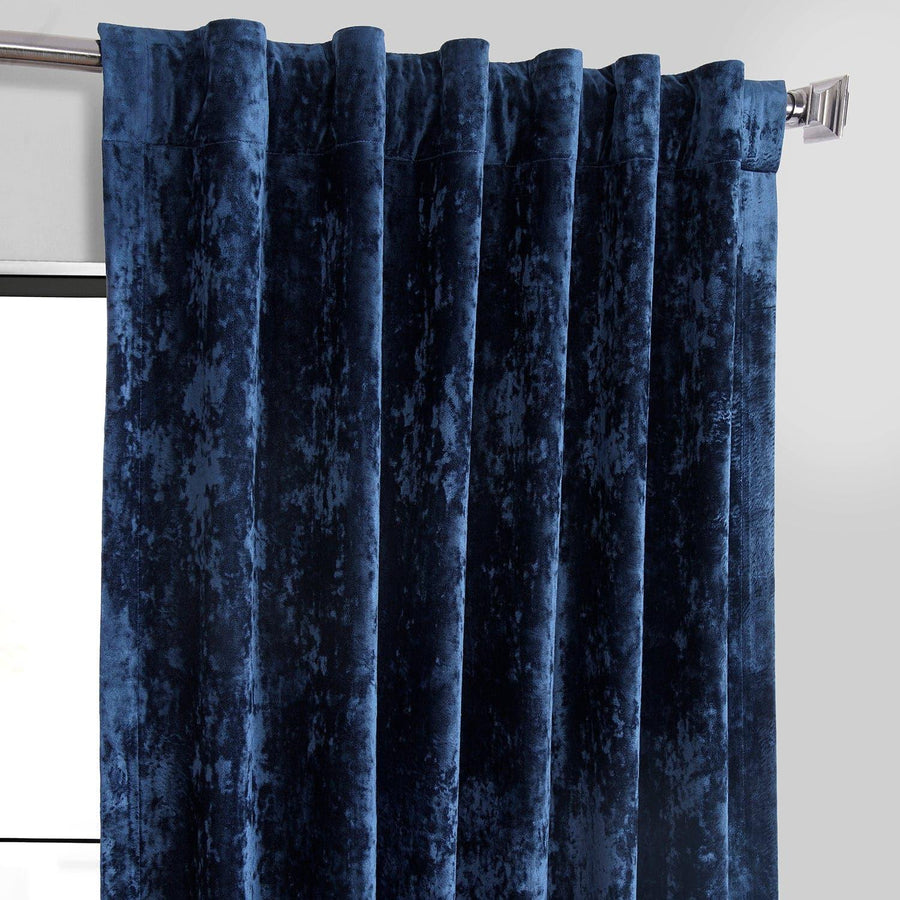 Sapphire Blue Lush Crush Velvet Curtain - HalfPriceDrapes.com