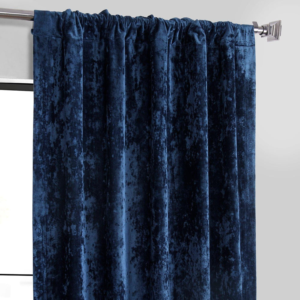 Sapphire Blue Lush Crush Velvet Curtain - HalfPriceDrapes.com