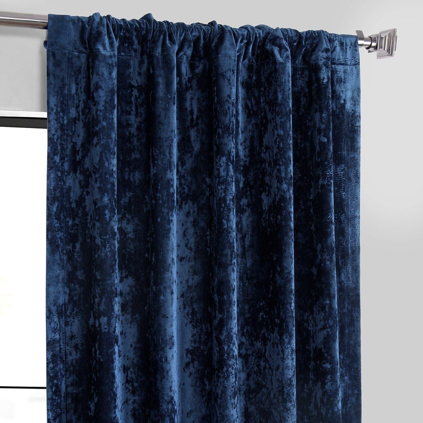 Sapphire Blue Lush Crush Velvet Curtain - HalfPriceDrapes.com