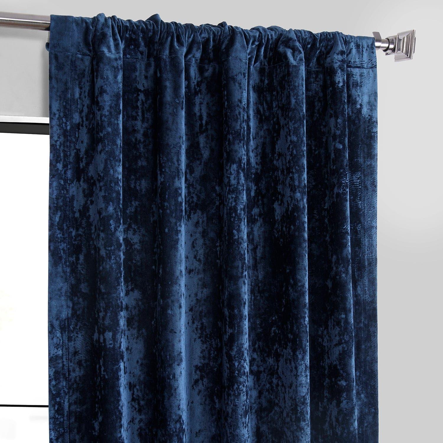 Sapphire Blue Lush Crush Velvet Curtain - HalfPriceDrapes.com