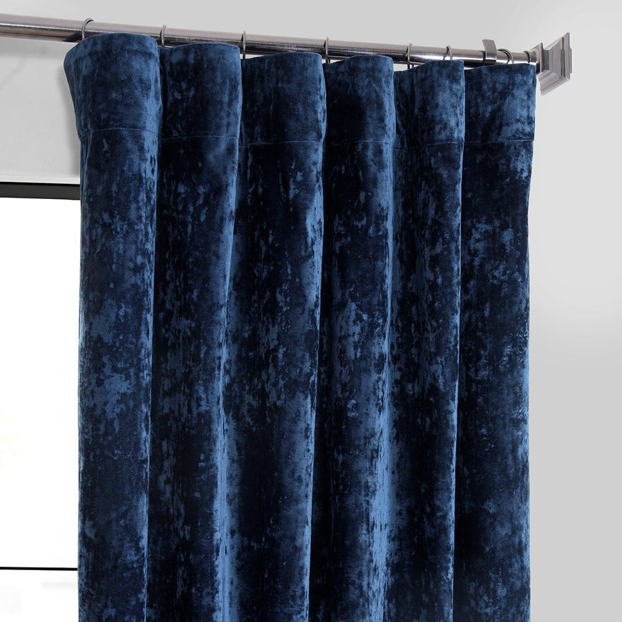 Sapphire Blue Lush Crush Velvet Curtain - HalfPriceDrapes.com