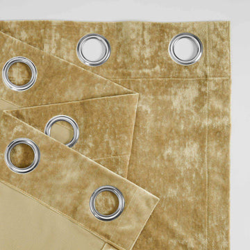 Gold Grommet Lush Crush Velvet Curtain - HalfPriceDrapes.com