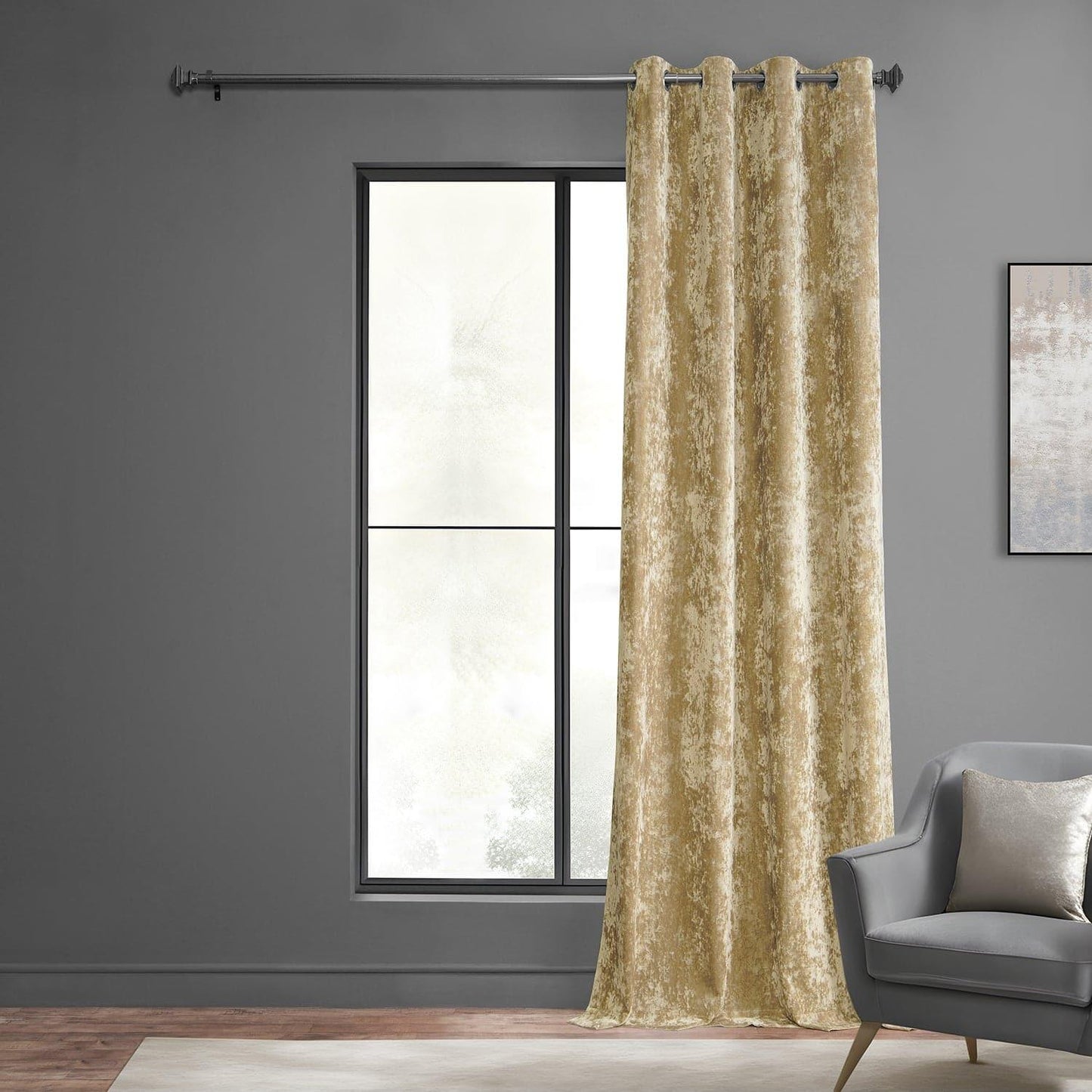 Gold Grommet Lush Crush Velvet Curtain - HalfPriceDrapes.com