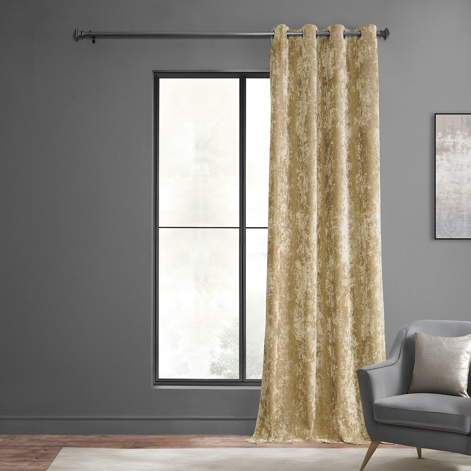 Gold Grommet Lush Crush Velvet Curtain - HalfPriceDrapes.com