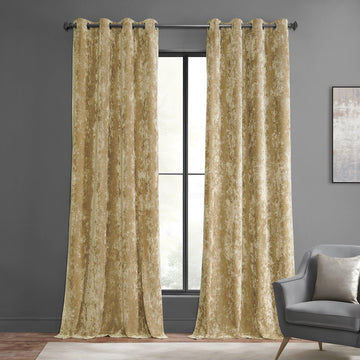 Gold Grommet Lush Crush Velvet Room Darkening Curtain