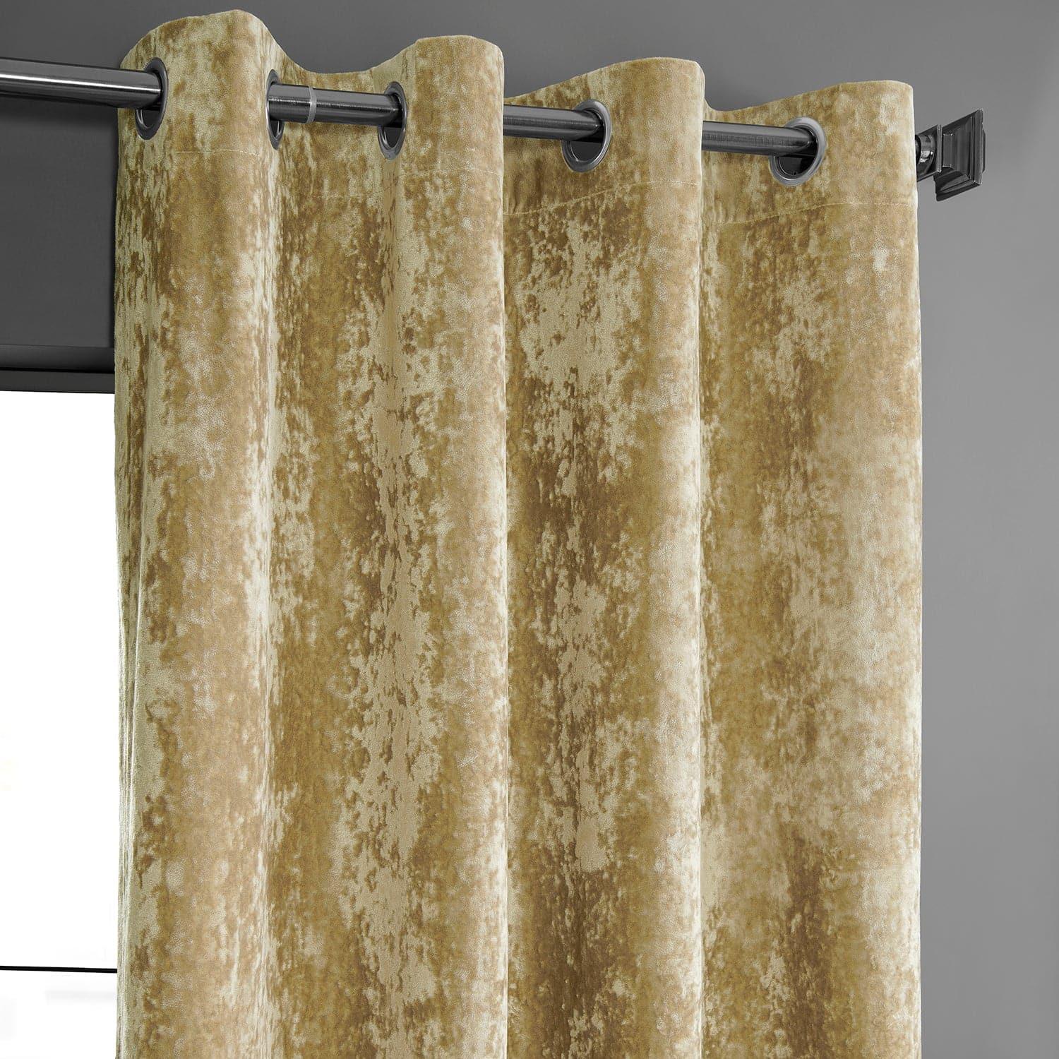 Gold Grommet Lush Crush Velvet Curtain - HalfPriceDrapes.com
